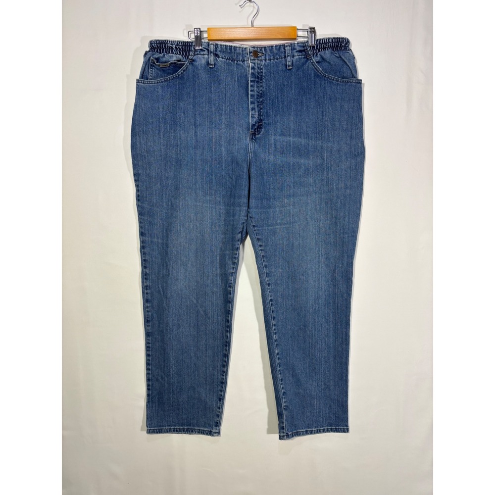 Vintage Aesthetic Lee Side Elastic Waist Jeans Womens 24W Medium Blue Denim